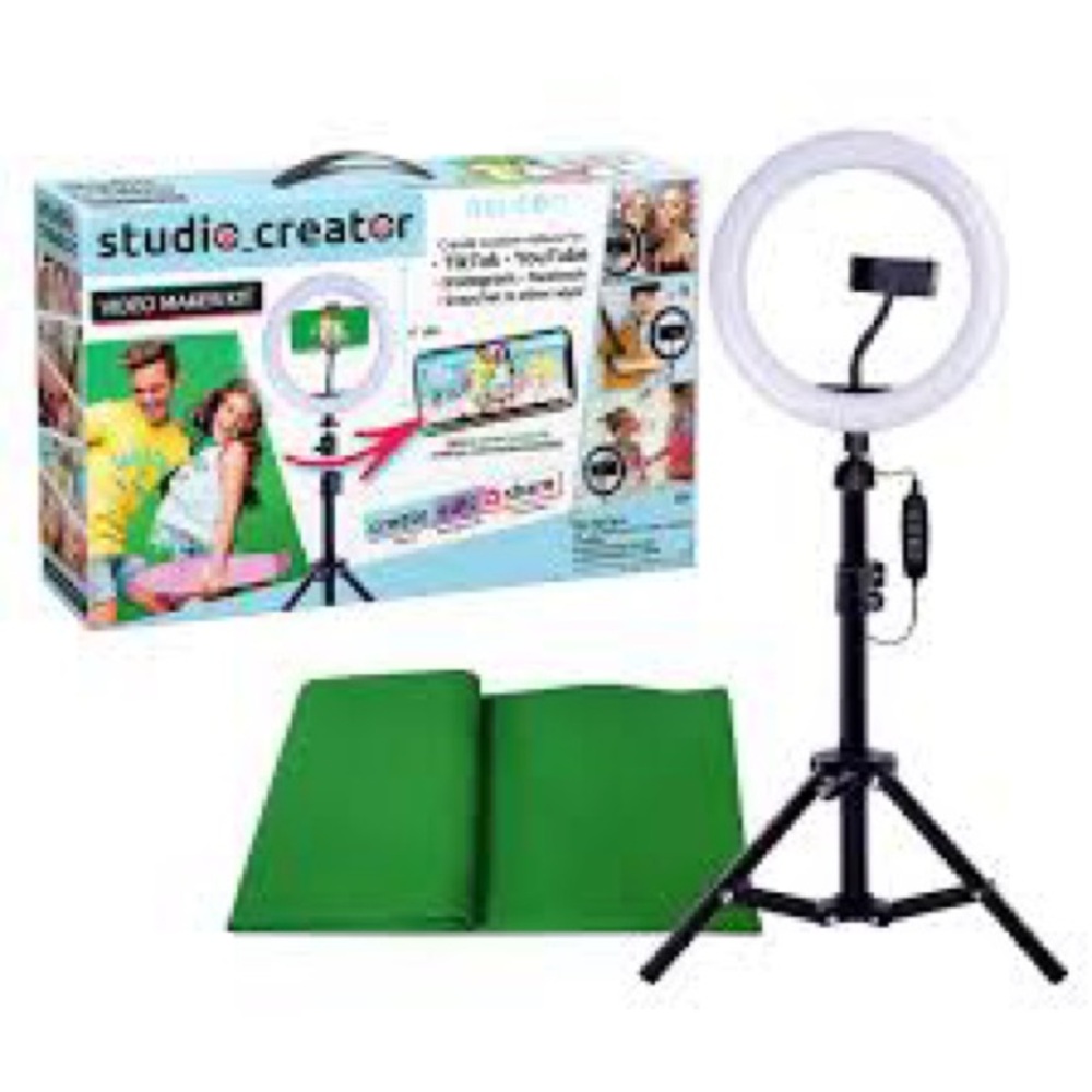 studio.creator Video Maker Kit with Ring Light - Teal & Black